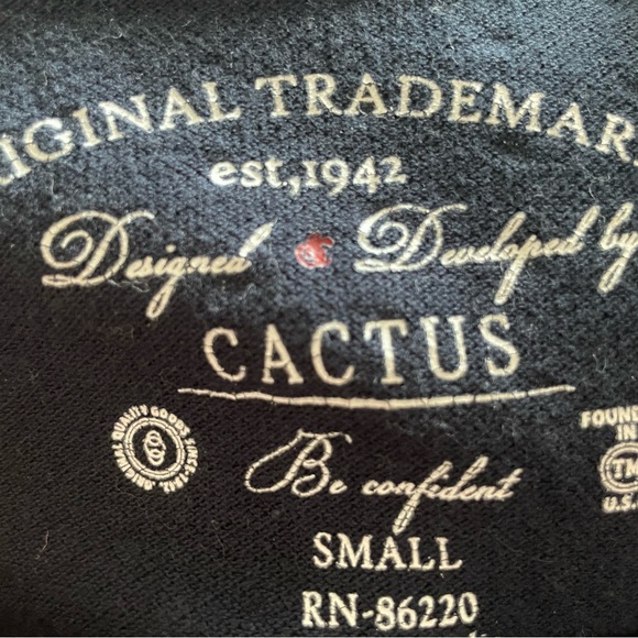 Cactus: Short Sleeved Navy Polo Shirt : Small - Picture 3 of 5